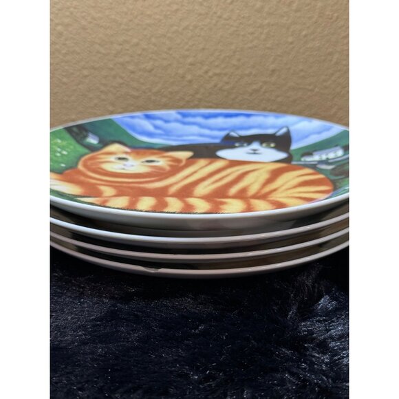Department 56  Teaser And Tiger/Felica & Felina/  Decorative Plates Set of 4 - Picture 2 of 9